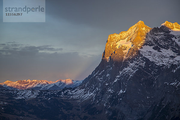 Das Wetterhorn von der Kleinen Scheidegg  Jungfrau Region  Berner Oberland  Schweizer Alpen  Schweiz  Europa