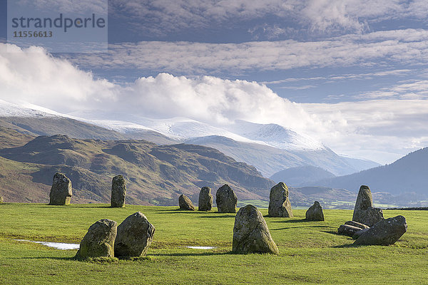 Castlerigg Stone Circle  in der Nähe von Keswick  Lake District National Park  Cumbria  England  Vereinigtes Königreich  Europa