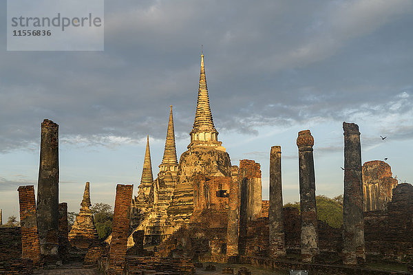 Die drei Chedis des alten Königspalastes  Wat Phra Si Sanphet  Ayutthaya Historical Park  UNESCO-Weltkulturerbe  Thailand  Südostasien  Asien