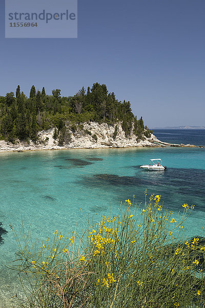 Marmaria Strand an der Ostküste  Paxos  Ionische Inseln  Griechische Inseln  Griechenland  Europa