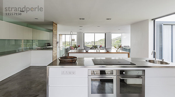 Modernes  minimalistisches Haus Vitrine Interieur Küche
