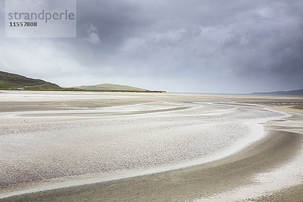 Ruhiger Sandstrand  Luskentyre Beach  Harris  Äußere Hebriden