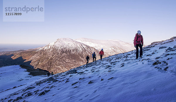 Großbritannien  Nordwales  Snowdonia  Ogwen  Cneifion Rib  Bergsteiger