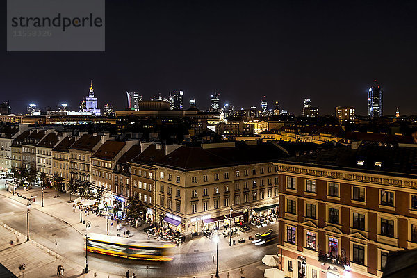 Polen  Warschau  Altstadt und Neustadt bei Nacht