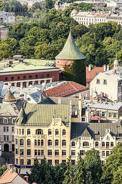 Lettland  Riga  Blick auf die Altstadt mit Pulvermagazin