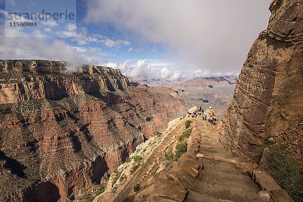 USA  Nevada  Grand Canyon Nationalpark  Reisegruppe am Aussichtspunkt