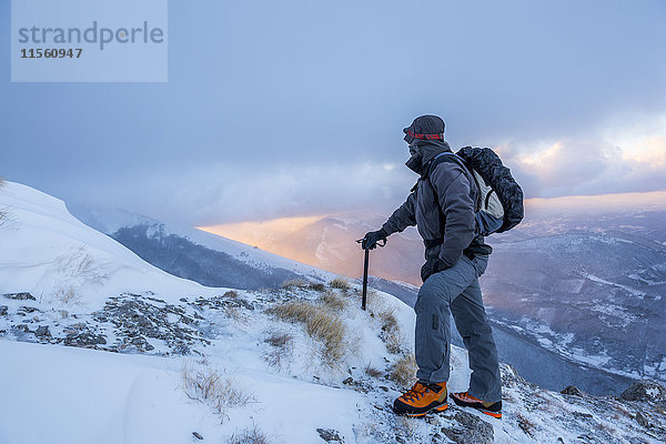 Italien  Marken  Apenninen  Wandern im Winter