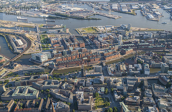 Deutschland  Hamburg  Luftbild der Speicherstadt