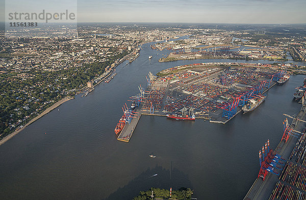 Deutschland  Hamburg  Luftbild Containerterminal Burchardkai