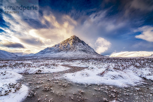 UK  Schottland  Glencoe  Buachaille Etive Mor im Winter