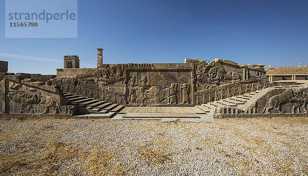 Westliche Treppe des Palastes von Darius I. (Tachara)  Persepolis; Provinz Fars  Iran .