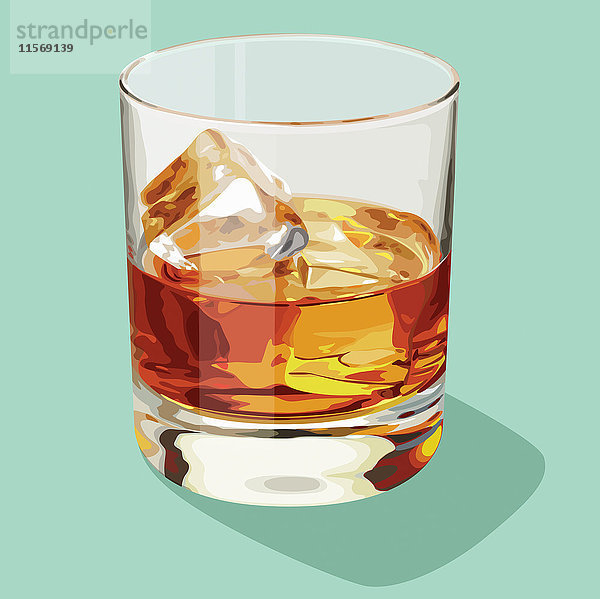 Glas Whisky on the rocks