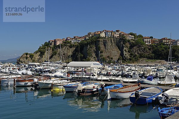 Boote im Hafen  Agropoli  Cilento-Nationalpark  Parco Nazionale Cilento  Vallo Diano e Alburni  Provinz Salerno  Kampanien  Italien  Europa