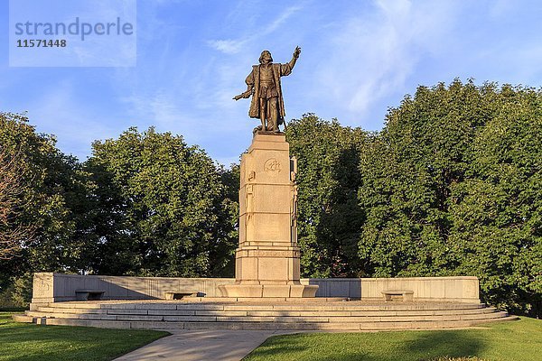 Denkmal für Christoph Kolumbus  Bronzestatue  Grant Park  Chicago  Illinois  USA  Nordamerika