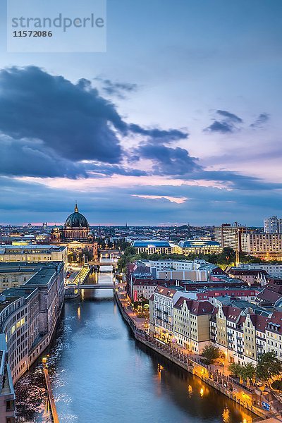 Blick auf den Berliner Dom  Nikolai Viertel  Spree  Berlin-Mitte  Berlin  Deutschland  Europa