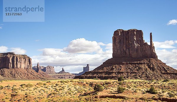 Scenic Drive  Mesas  West Mitten Butte  Monument Valley  Monument Valley Navajo Tribal Park  Navajo Nation  Arizona  Utah  USA  Nordamerika