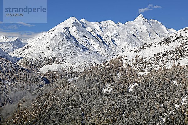 Großglockner-Massiv im Winter  Nationalpark Hohe Tauern  Österreich  Europa
