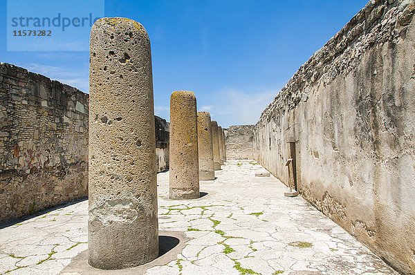 Säulengruppe  Ruinen Palast Mitla  Oaxaca  Mexiko  Mittelamerika