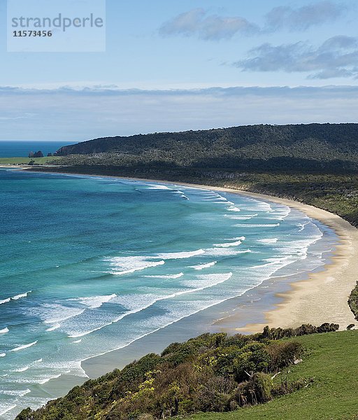 Aussichtspunkt  Florence Hill Lookout  Strand Tautuku Bay  The Catlins  Region Southland  Southland  Neuseeland  Ozeanien