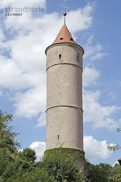 Grüner Turm  Dinkelsbühl  Mittelfranken  Bayern  Deutschland  Europa