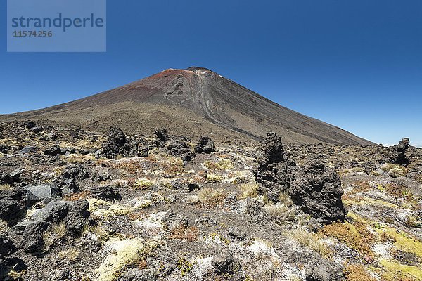 Mount Ngauruhoe  aktiver Vulkan  vulkanische Landschaft  Tongariro Alpine Crossing  Tongariro National Park  Nordinsel  Neuseeland  Ozeanien