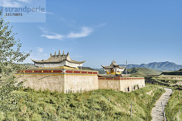 Tibetisches Kloster  Stadt Jiawu  Tongren  Qinghai-Provinz  China