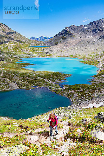 Wanderer  Davos  Graubünden  Schweiz