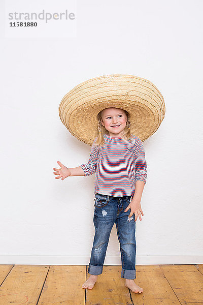 Bildnis eines jungen Mädchens  das einen Sombrero trägt