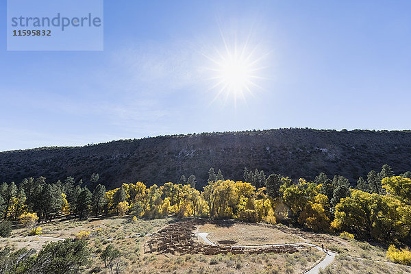 USA  New Mexico  Frijoles Canyon  Bandelier National Monument  Ruinen des Pueblo-Volkes  Tyuonyi