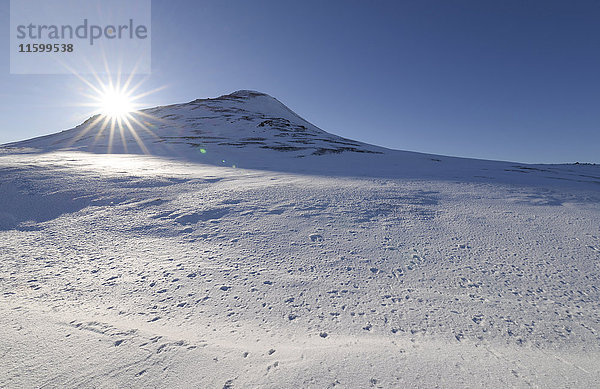 Island  Berg  Schnee und Sonne