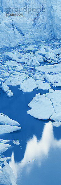Hochwinkelansicht des Gletschers in der Lagune  Perito Moreno Gletscher  Patagonien  Argentinien