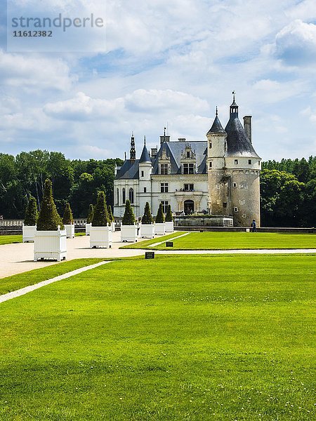 Schloss Chenonceau am Cher  das Château de Chenonceau  Departement Chenonceaux  Indre-et-Loire  Region Mitte  Frankreich  Europa