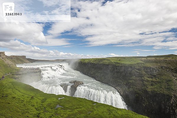 Gullfoss-Wasserfall  Fluss Hvita  Island  Europa