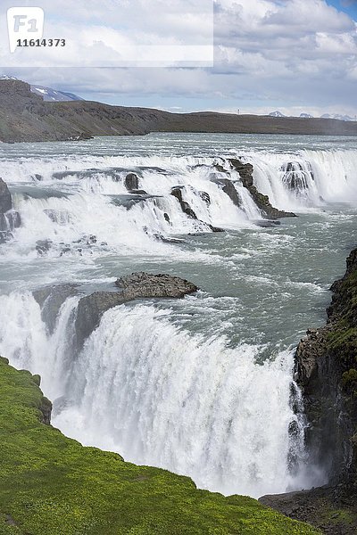 Gullfoss-Wasserfall  Fluss Hvita  Island  Europa