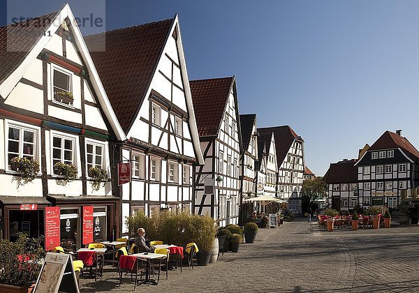 Fachwerkhäuser im historischen Zentrum  Soest  Nordrhein-Westfalen  Deutschland  Europa