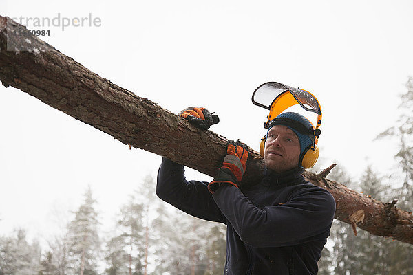 Holzfäller mit Logger  Tammela  Forssa  Finnland