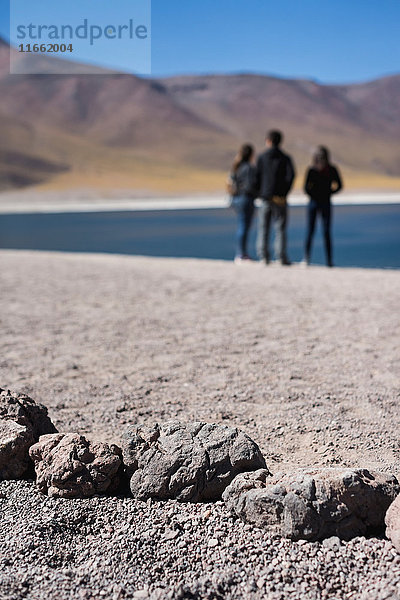 Menschen am Miscanti-See  San Pedro de Atacama  Chile