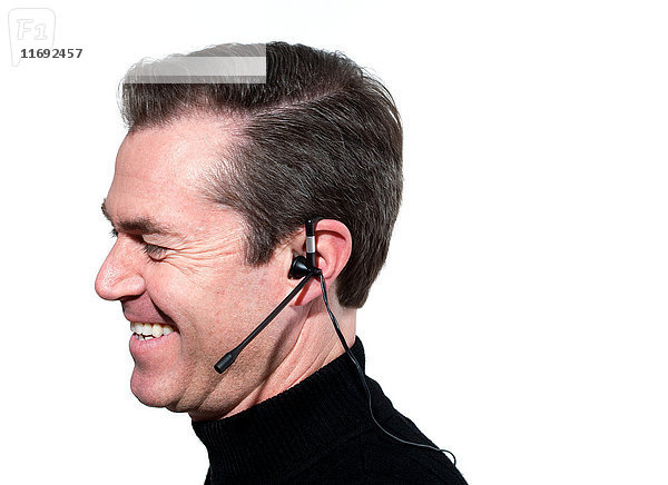 Mann mit Headset