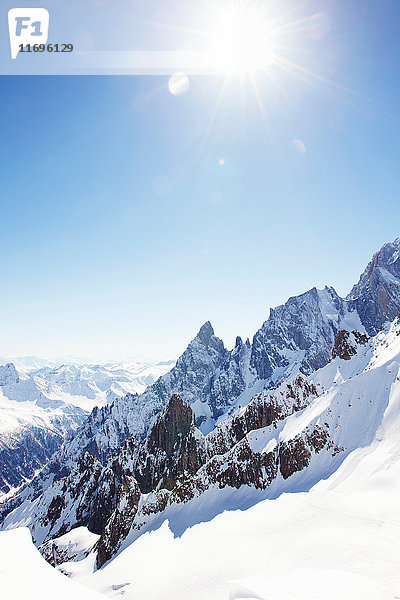 Schneebedeckte Berge  Helbronner  Chamonix  Italien