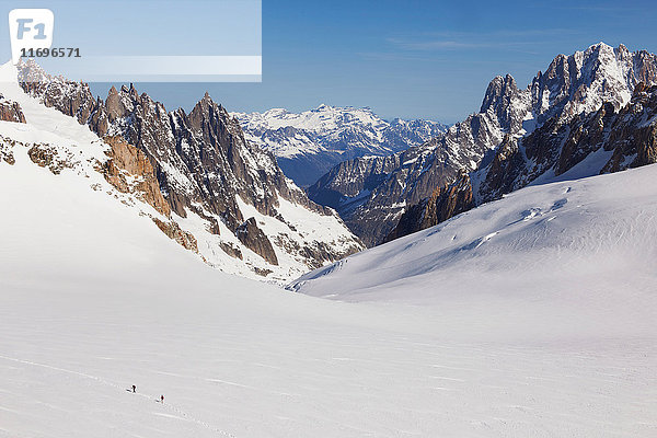 Schneebedeckter Mont Blanc  Helbronner  Chamonix  Italien