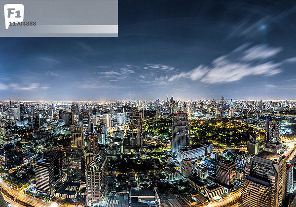 Thailand  Bangkok  Skyline bei Nacht