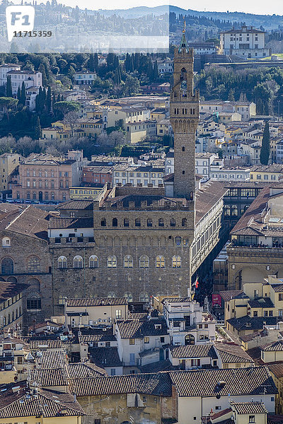 Italien  Florenz  Palazzo Vecchio von oben gesehen