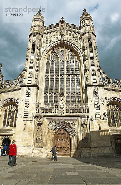 Portal Bath Abbey  Abteikirche  Bath  Grafschaft Somerset  England  Vereinigtes Königreich  Europa