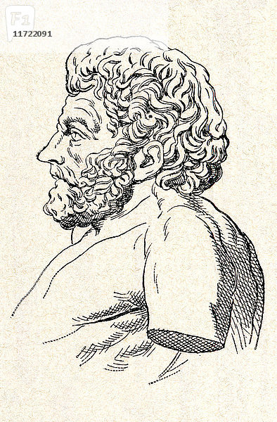 Äsop  ca. 620 - 564 v. Chr. Antiker griechischer Fabeldichter oder Geschichtenerzähler. Aus Enciclopedia Ilustrada Segui  veröffentlicht um 1900