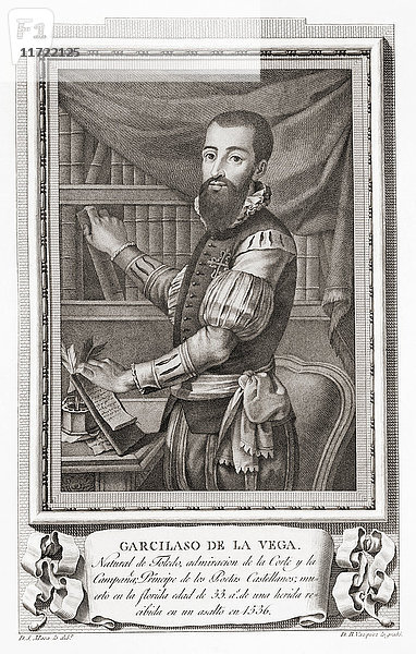 Garcilaso de la Vega  ca. 1501 - 1536. Spanischer Soldat und Dichter. Nach einer Radierung in Retratos de Los Españoles Ilustres  veröffentlicht in Madrid  1791