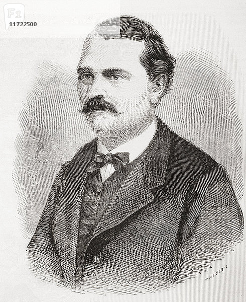 Enrico Augusto Delle Sedie  1822 - 1907. Italienischer Opernbariton. Aus L'Univers Illustre  veröffentlicht im Juni 1863