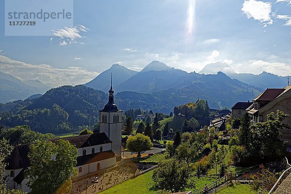 Église Saint Théodule  Gruyères  Kanton Freiburg  Frankreich  Europa