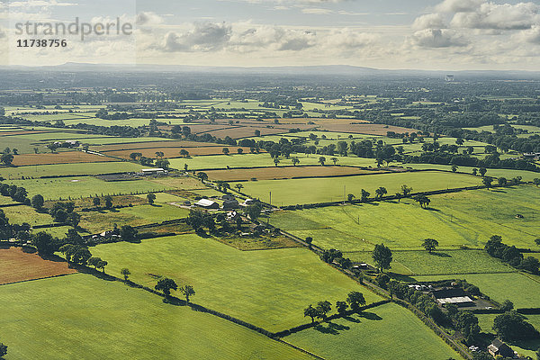 Anflug auf Manchester auf dem Luftweg  Yorkshire  UK