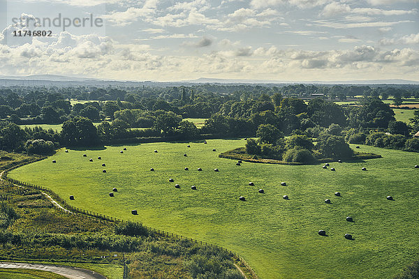 Anflug auf Manchester auf dem Luftweg  Yorkshire  UK