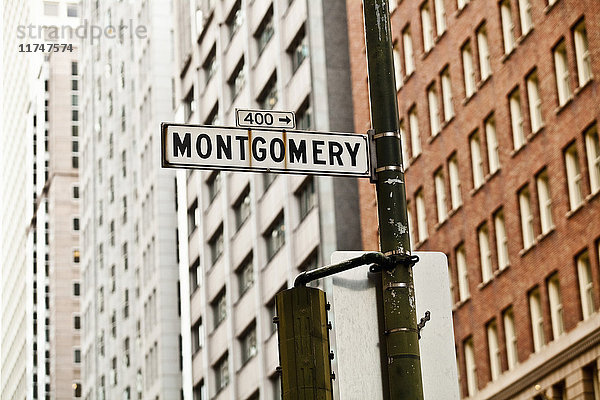 Schild Montgomery Street  San Francisco  Kalifornien  USA